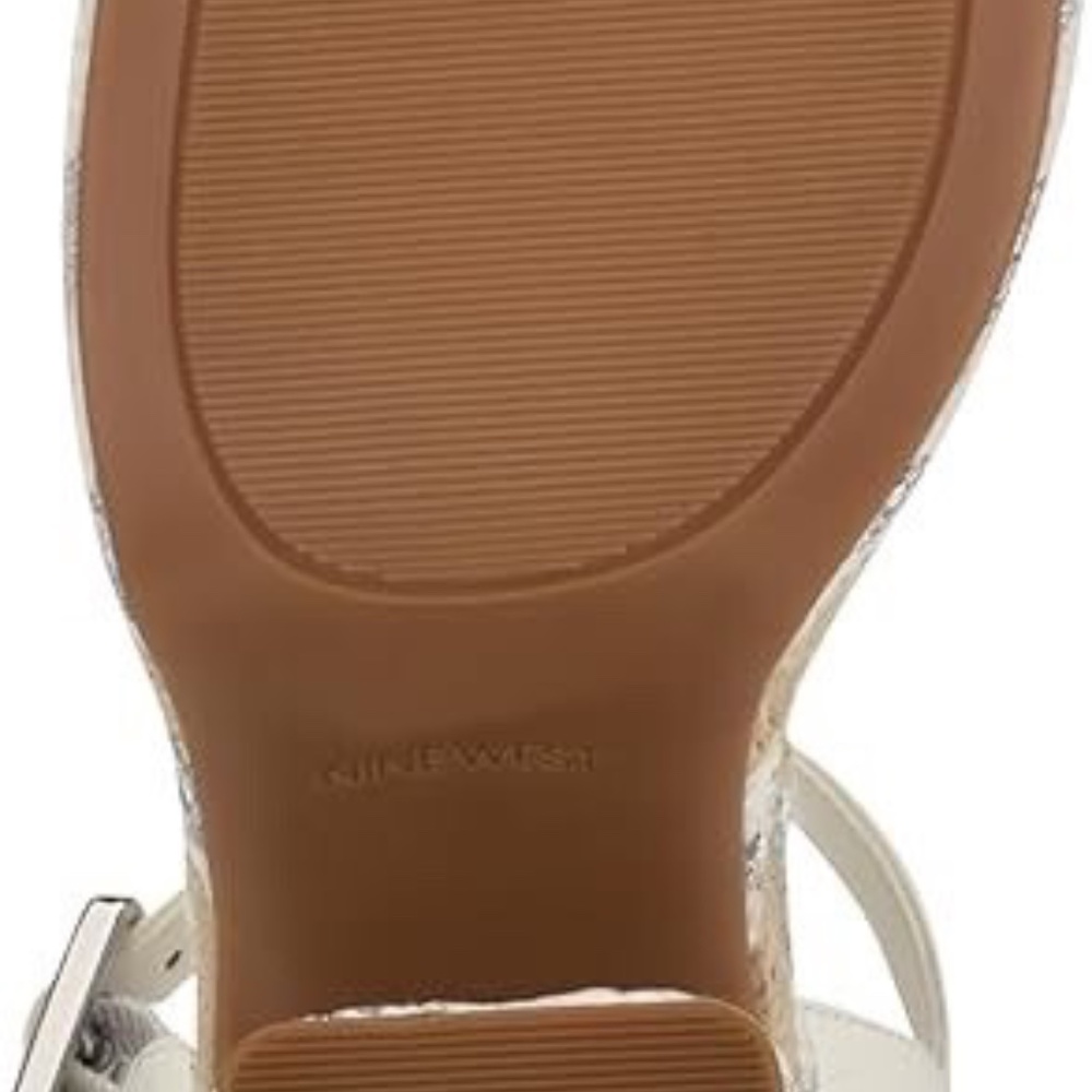 Nine West Strappy Sandals Square Toe Chunky Heels High Shoes Heels Size 9 - Picture 4 of 10